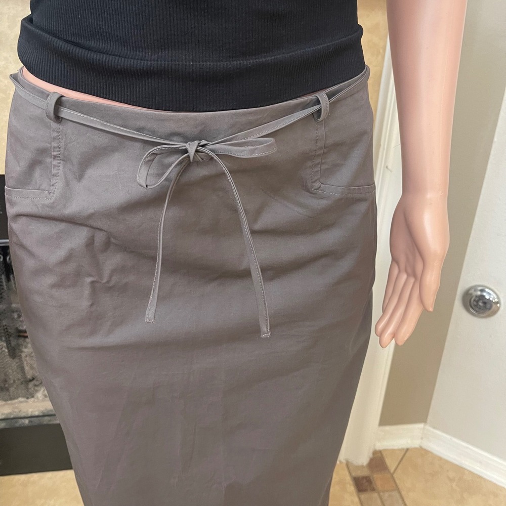 White Fox Street Style Maxi Cargo Skirt, Gray, relaxed, casual, edgy, tie waist - Picture 5 of 16